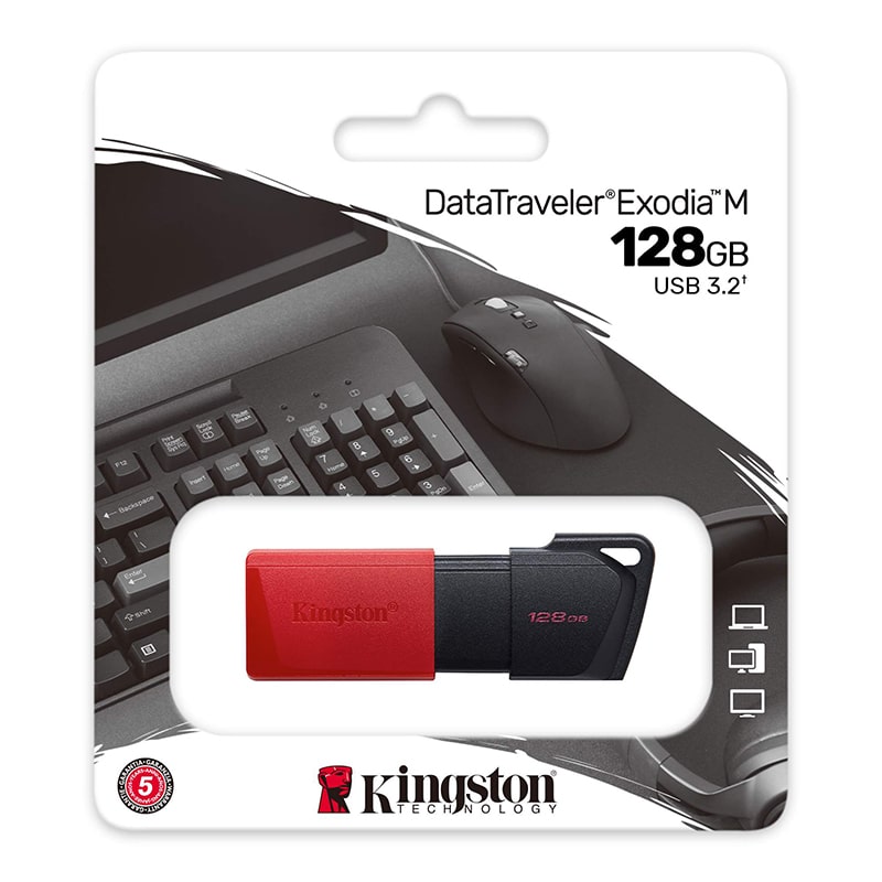 Memoria USB Kingston 128GB DataTraveler Exodia M Rojo