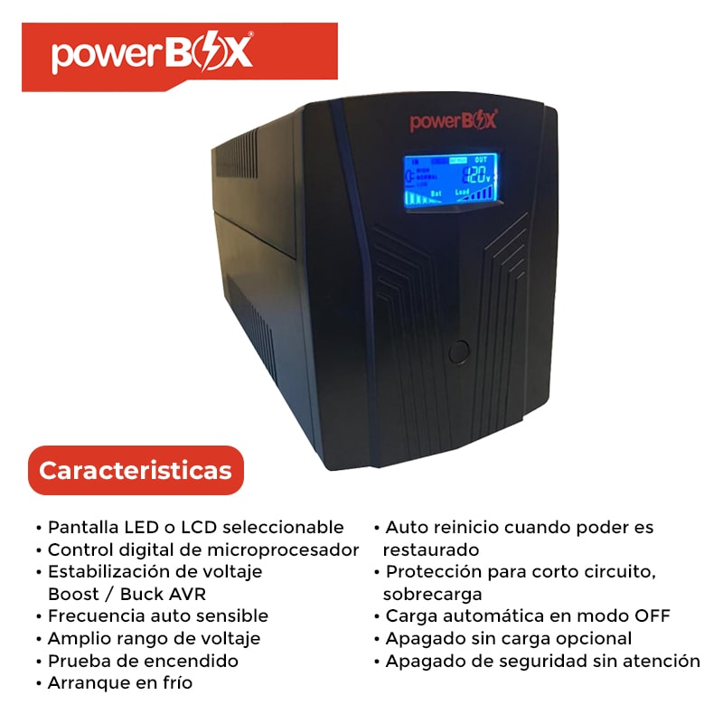 UPS PowerBox 1500VA 900W 6 salidas
