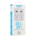 Cable USB-C a USB-C AON AO-CB-5001 3.5 Metros Blanco