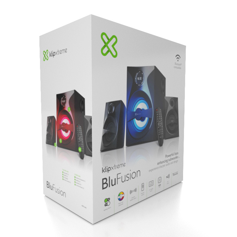 Bocina 2.1 Klip Xtreme BluFusion 56W Bluetooth NFC Negro