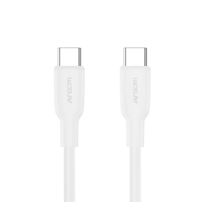 Cable USB-C a USB-C Argom Duraflex 1.8 Metros Blanco