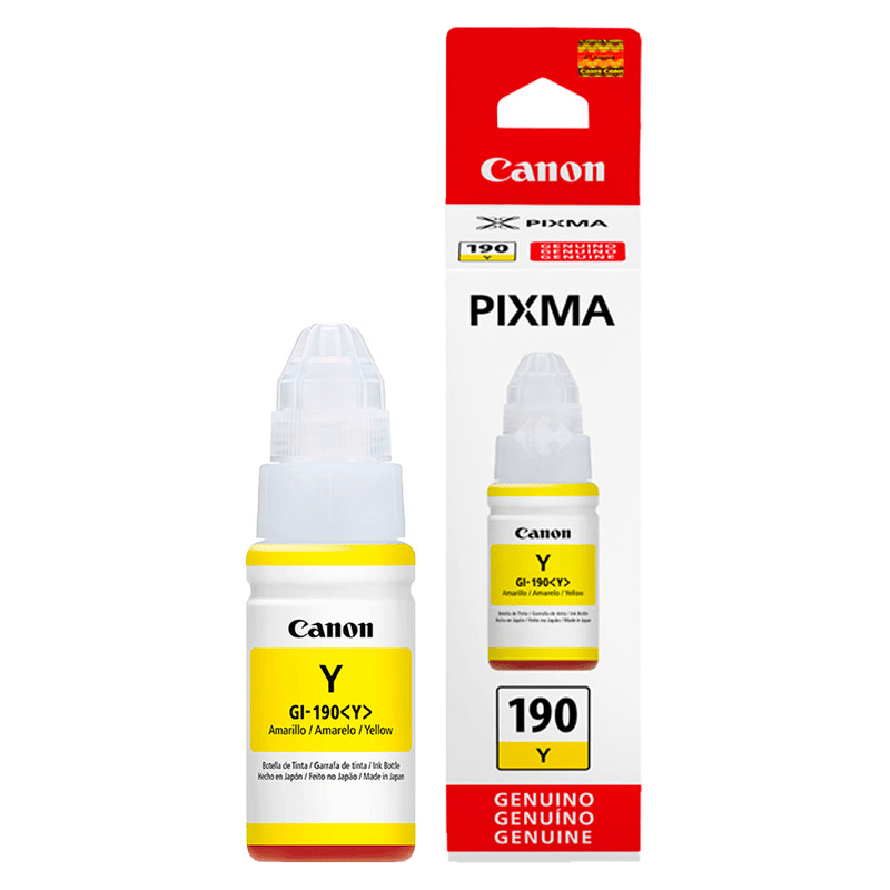 Botella de Tinta Canon GI-190Y Amarillo 70ml
