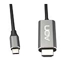 Cable USB AON AO-CB-2102 USB-C a HDMI 4K 1.8 Metros Negro