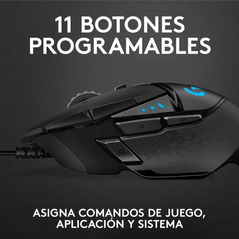 Mouse Óptico Gaming Logitech G502 HERO 26500 DPI 11 Botones
