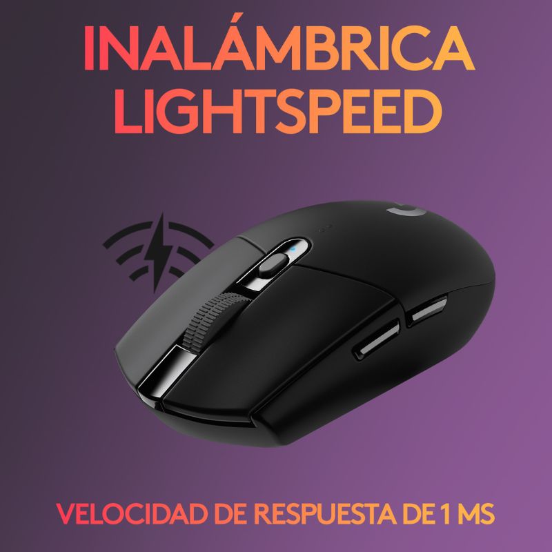 Mouse Inalámbrico Gaming Logitech G305 LIGHTSPEED Óptico 12000DPI Negro