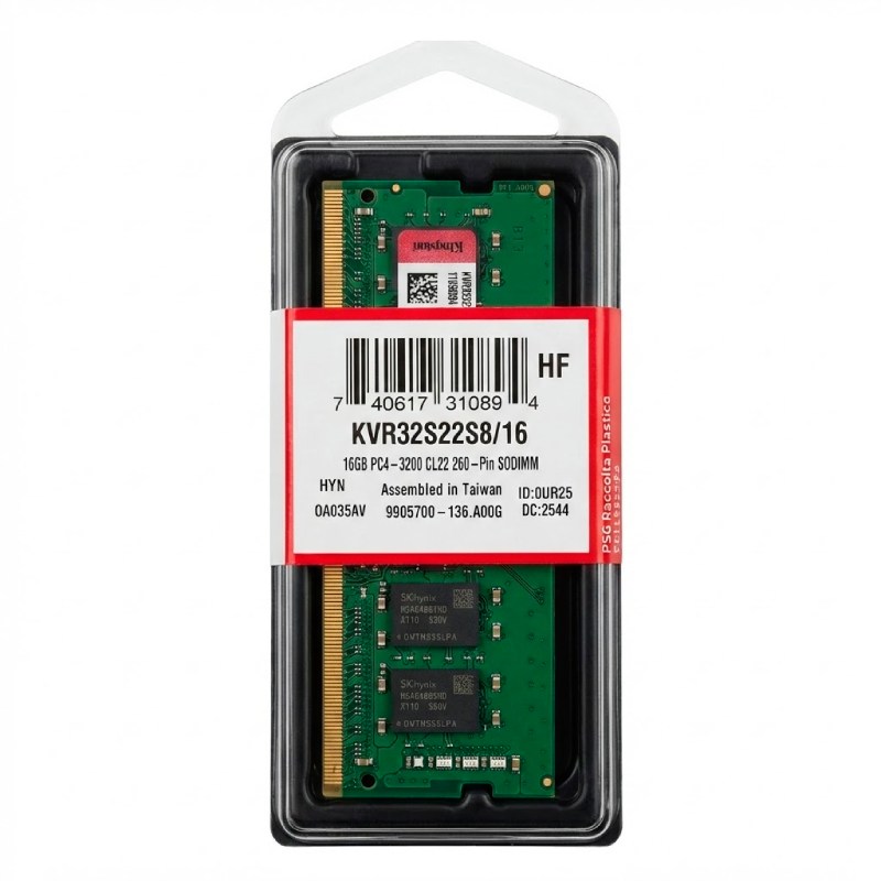 Memoria DDR4 SODIMM 16GB Kingston 3200MHz
