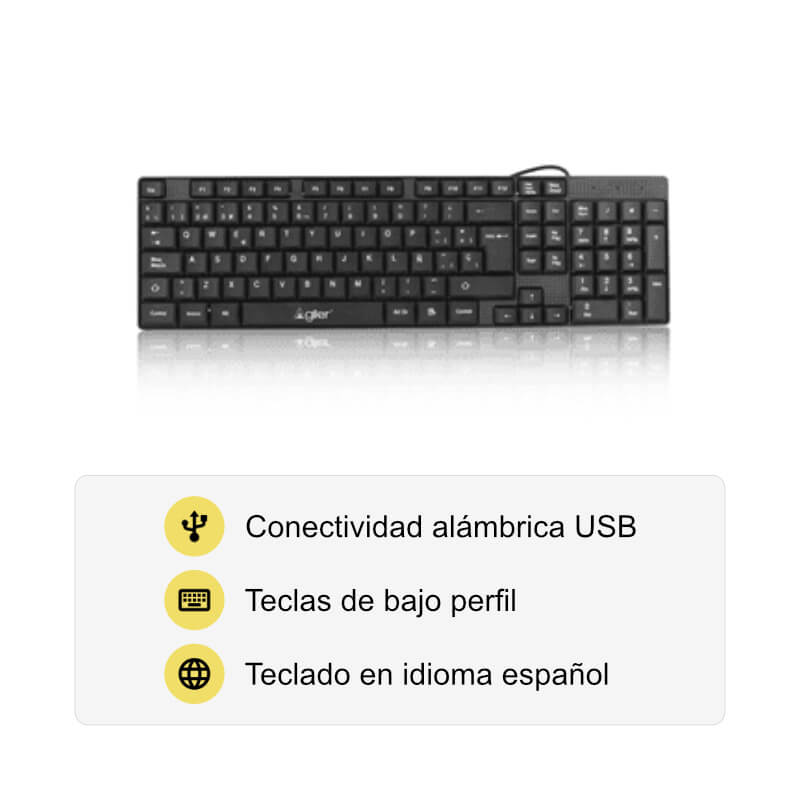 Teclado Alámbrico Agiler Español USB Negro