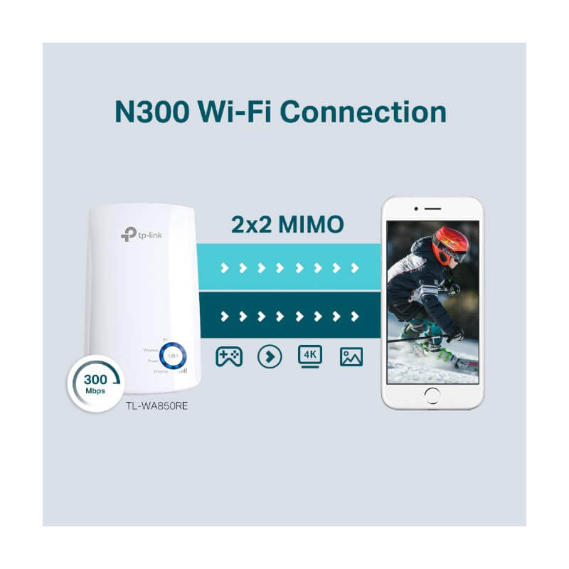Extensor Wi-Fi TP-Link TL-WA850RE 300Mbps 2.4GHz 1xRJ45
