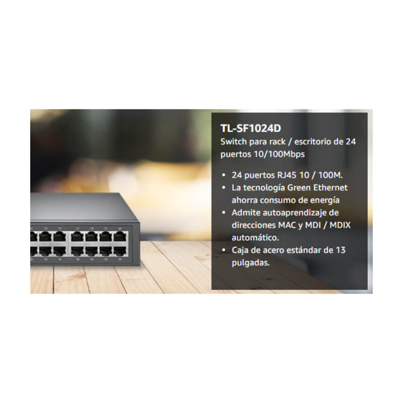Switch TP-Link TL-SF1024D 24 Puertos 10/100Mbps
