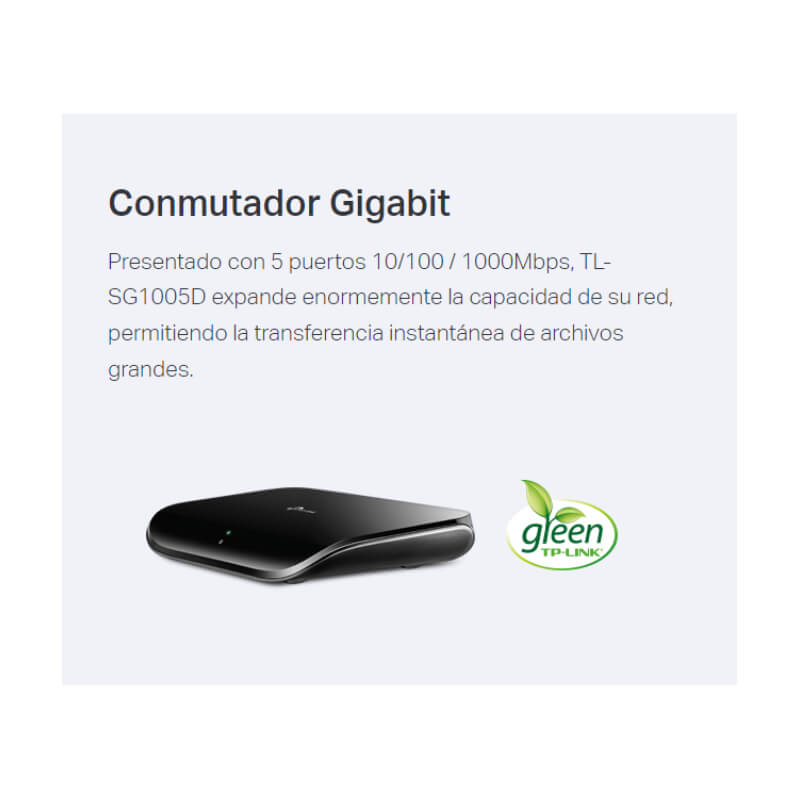 Switch TP-Link TL-SG1005D 5 Puertos 10/100/1000Mbps