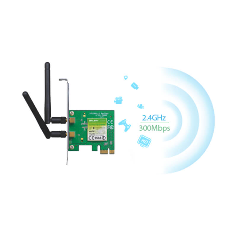 Tarjeta de Red Inalámbrica TP-Link PCIe TL-WN881ND 2 Antenas