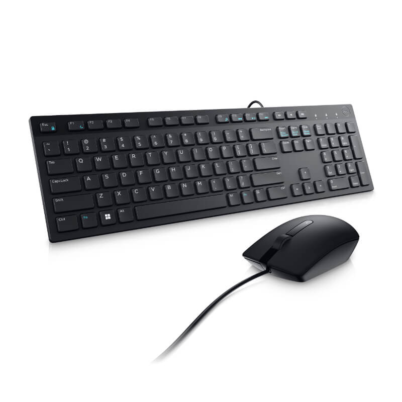 Teclado y Mouse Alámbrico Dell KM300C Negro Español