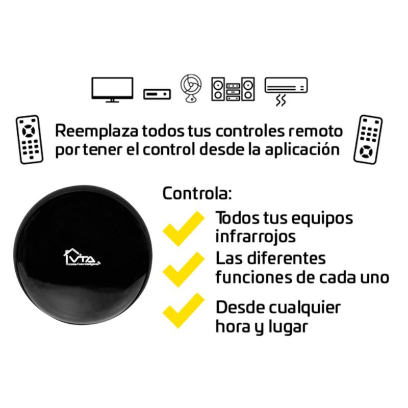 Control de Dispositivos VTA Infrarrojo Negro