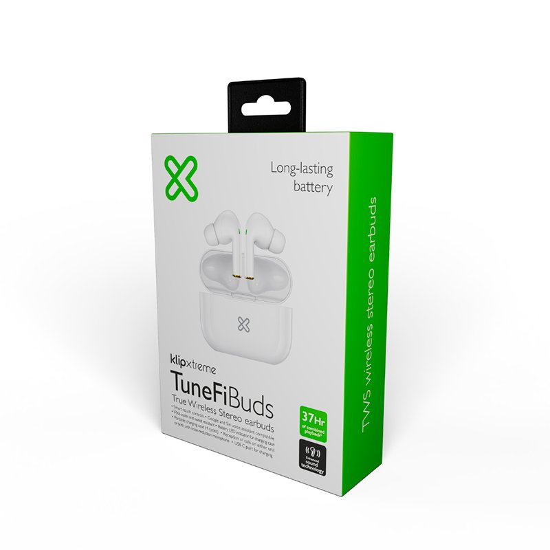 Audífonos Bluetooth Klip Xtreme TuneFiBuds In-ear con Micrófono Blanco