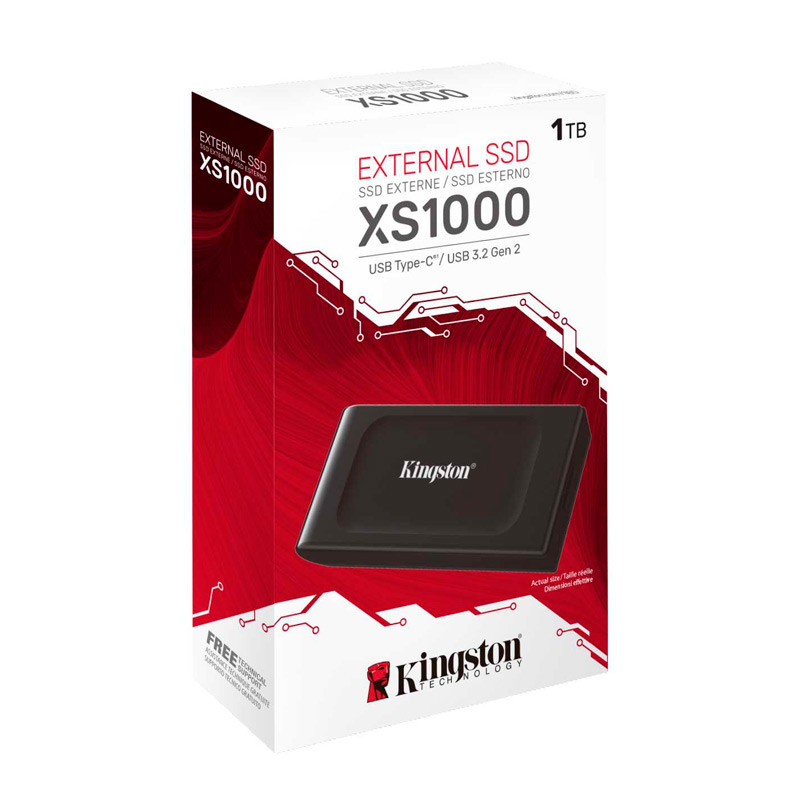 Unidad SSD Externa 3.2" 1TB Kingston SXS1000 Lectura 1.050 MB/s