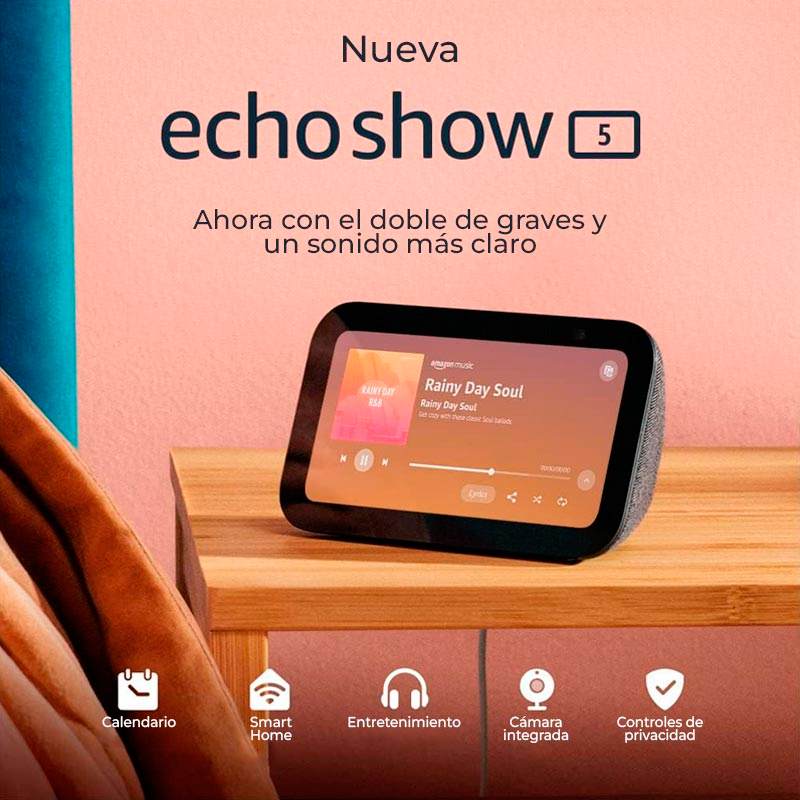 Pantalla Inteligente Amazon Echo Show 5 (3th gen) Cloud negro con Alexa