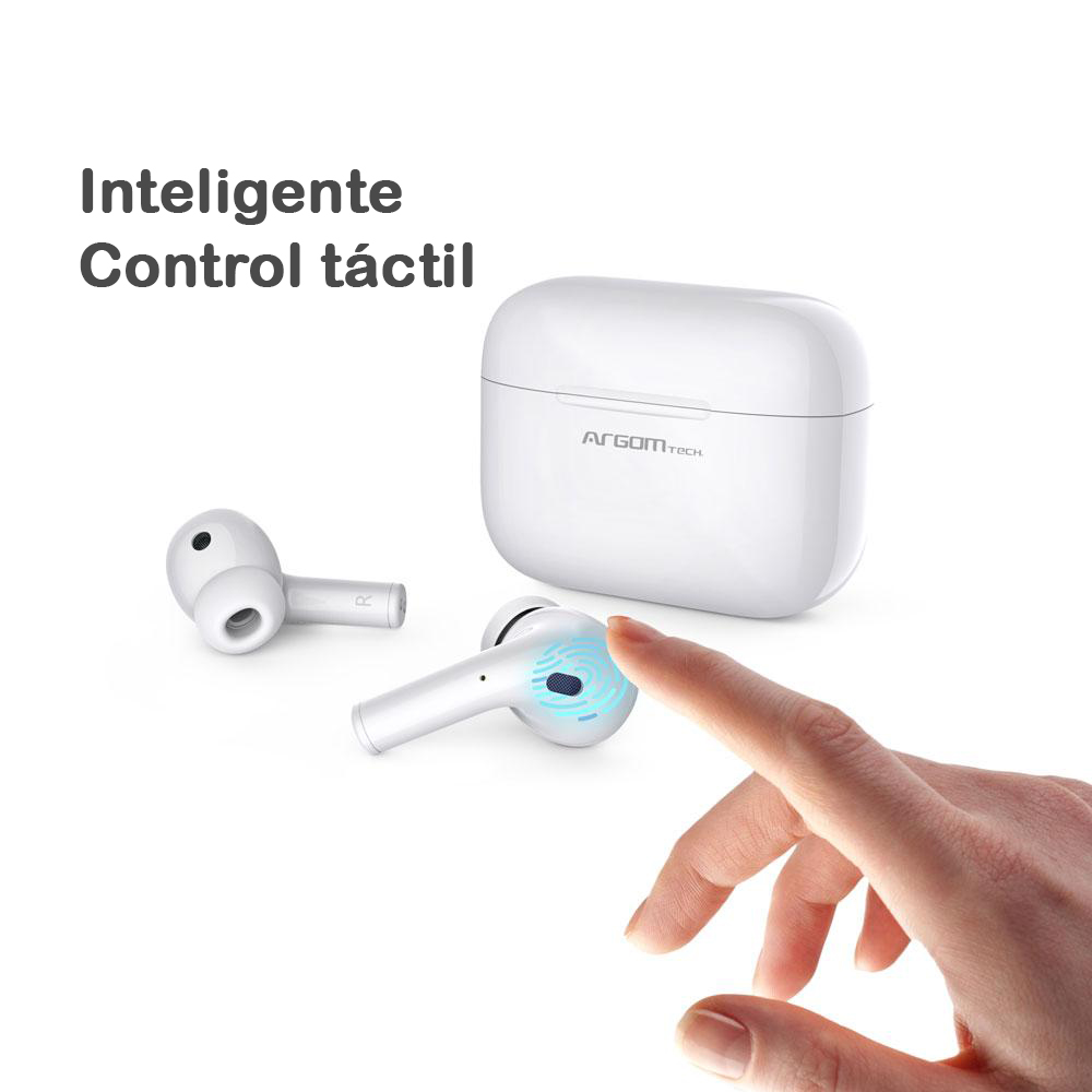 Audífonos Argom Bluetooth In-ear SkeiPods E70 con Microfono Blanco