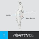 Audifonos tipo Headset Logitech H390 USB con Micrófono Blanco