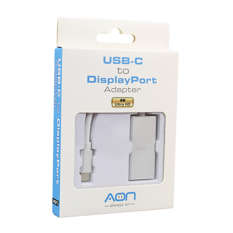 Adaptador USB-C a DisplayPort AON AO-AD-1003 Macho-Hembra Blanco