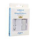 Adaptador USB-C a DisplayPort AON AO-AD-1003 Macho-Hembra Blanco