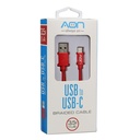 Cable USB a USB-C AON AO-CB-4002 3.5 Metros Trenzado Rojo