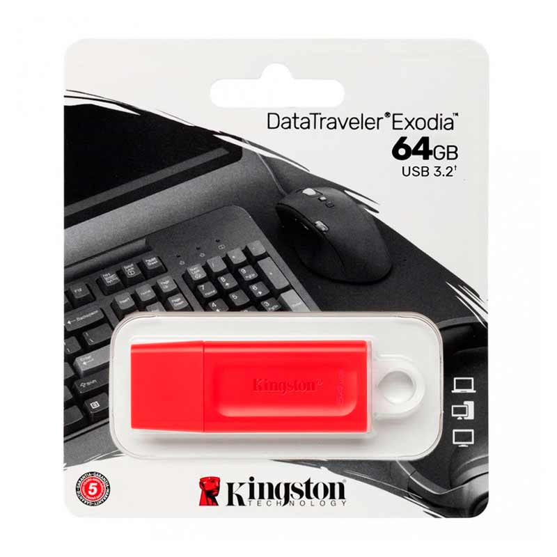 Memoria USB Kingston 64GB DataTraveler Exodia M 3.2 Rojo