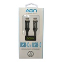 Cable USB-C a USB-C AON AO-CB-5014 1 Metro Negro 5Gbps 65W
