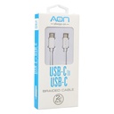 Cable USB-C a USB-C AON AO-CB-5011 2 Metros Trenzado Blanco