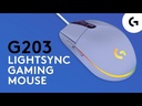 Mouse Óptico Gaming Logitech G203 LIGHTSYNC Lila 8000DPI 6 Botones