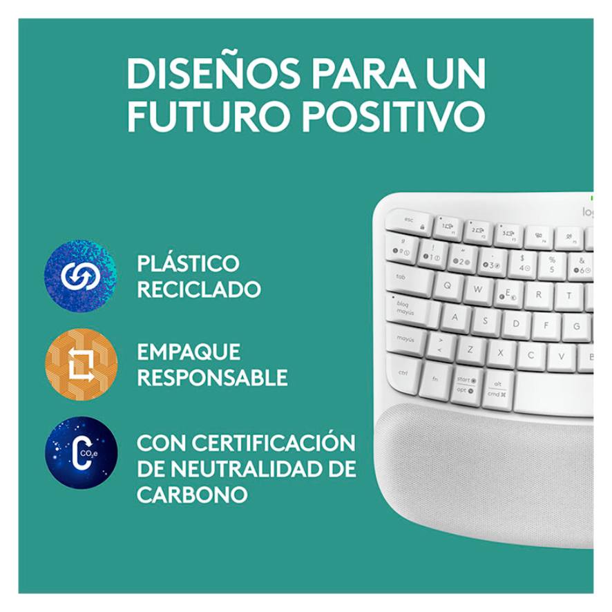 Teclado Inalámbrico Logitech Wave Keys Blanco Español
