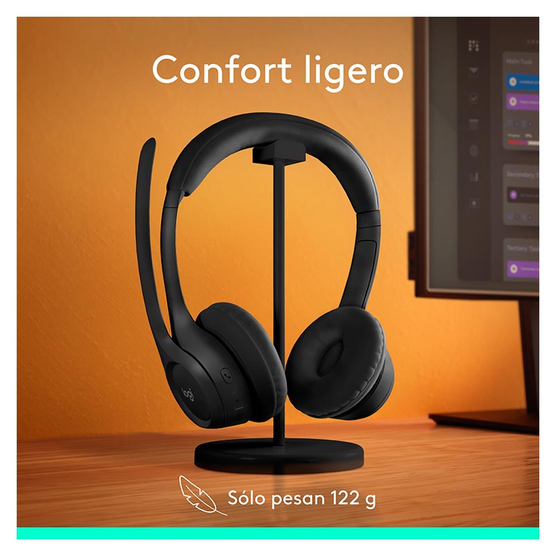 Audífonos Tipo Headset Logitech Zone 300 Inalámbricos con Micrófono Negro