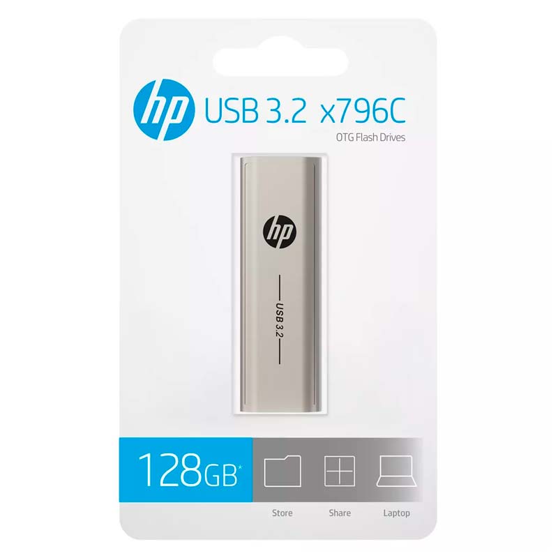 Memoria USB Tipo-C HP X796c 128GB 796W 3.1 Gris