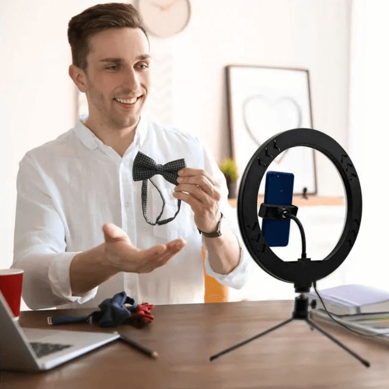Aro de Luz VTA+ de 12" con Tripode para celular Negro + Control Bluetooth
