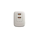 Cargador de Pared UnnoTekno PowerPro Dual USB-C 30W​​ Blanco