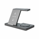 Cargador Inalámbrico UnnoTekno PW5119BK 3 en 1 ChargePro 15 W Gris
