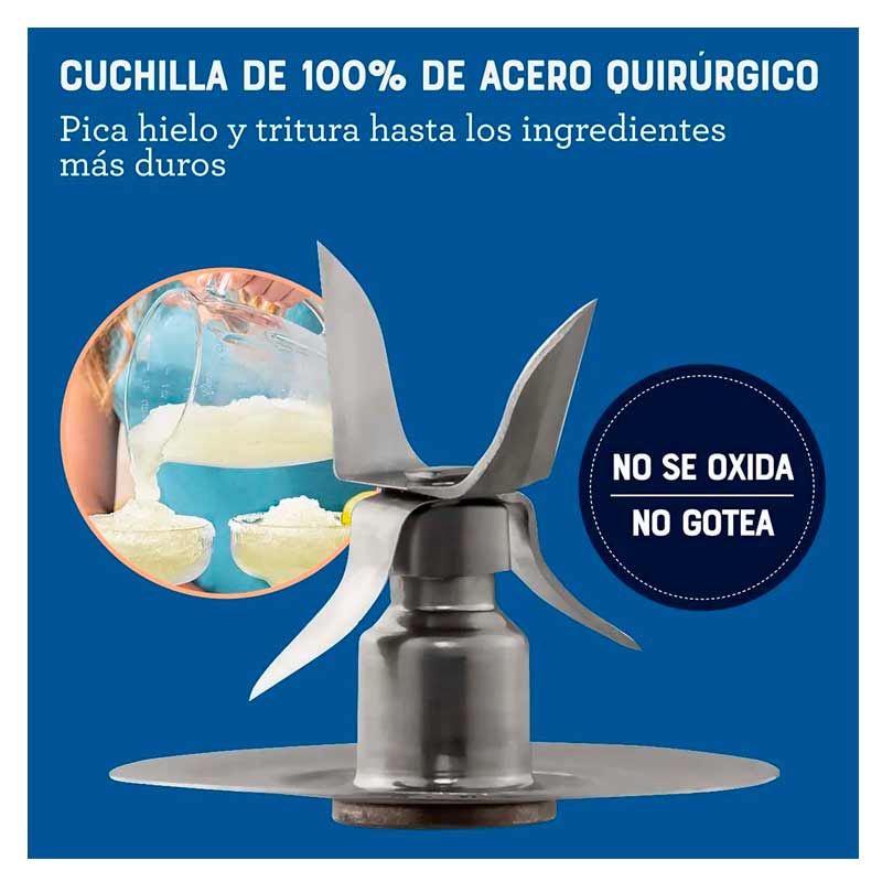 Licuadora Oster BLSTPEG-BPB 6 Velocidades Jarra de Vidrio 1.5 Lt Negro 800 W
