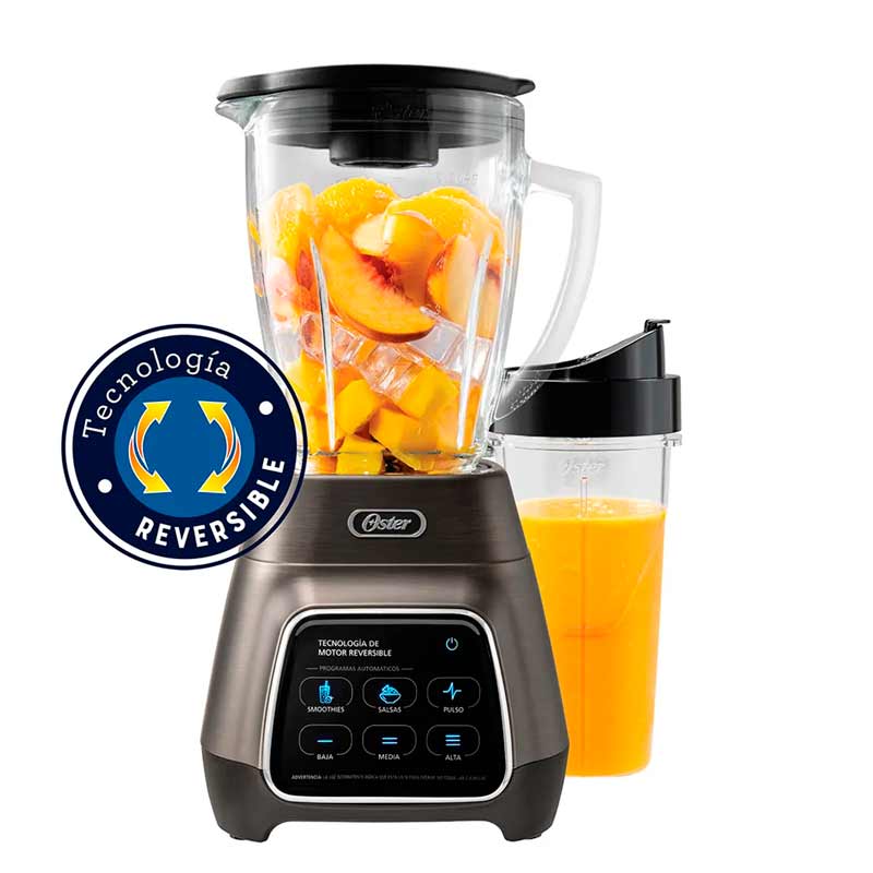 Licuadora Oster Xpert Series Blend-N-Go BLST3BCPG2 3 Velocidades Jarra de Vidrio 2 Lt Gris 1500 W +  Vaso Blend-N-Go
