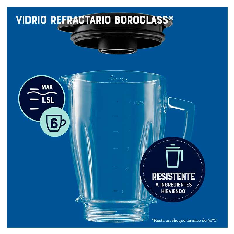 Licuadora Oster Xpert Series Blend-N-Go BLST3BCPG2 3 Velocidades Jarra de Vidrio 2 Lt Gris 1500 W +  Vaso Blend-N-Go