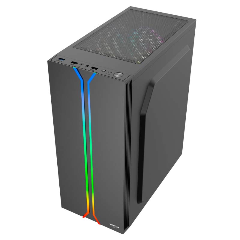Case Gaming Vektor Tech EZQ1 Media Torre Vidrio Templado Micro ATX Negro