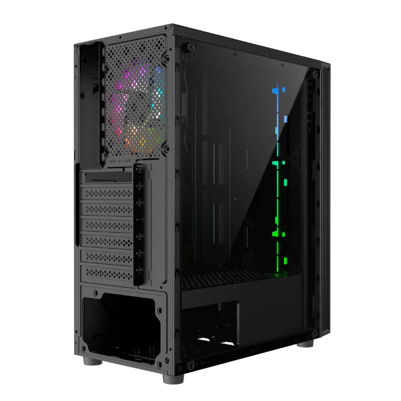 Case Gaming Vektor Tech EZQ1 Media Torre Vidrio Templado Micro ATX Negro