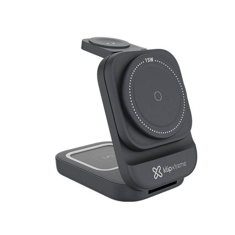 Estación de Carga Inalámbrica 3 en 1 Klip Xtreme PowerDesk Lite Negro