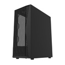 Case DarkFlash DK352 Mesh ATX Mid Tower con 4 ventiladores ARGB, panel lateral de vidrio templado negro.