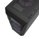 Case DarkFlash DK352 Mesh ATX Mid Tower con 4 ventiladores ARGB, panel lateral de vidrio templado negro.