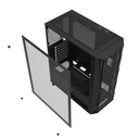 Case DarkFlash DK352 Mesh ATX Mid Tower con 4 ventiladores ARGB, panel lateral de vidrio templado negro.
