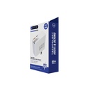 Cargador de Pared Unno Tekno PW5072WT GaN Cable Retráctil 65W USB-A/C Blanco