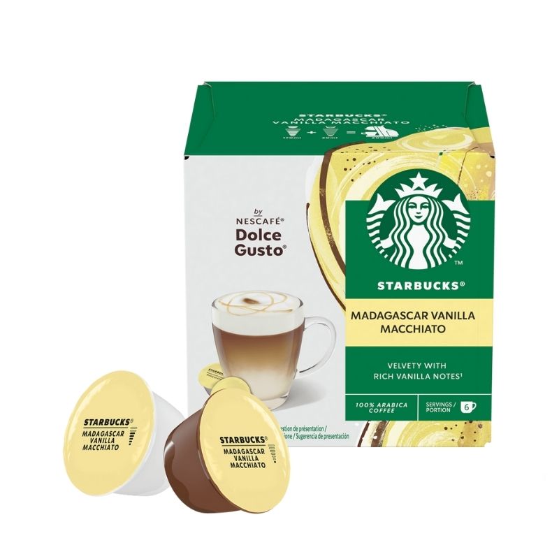 Cápsulas Starbucks Madagascar Vanilla Macchiato para Nescafé Dolce Gusto