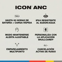 Audífonos Skullcandy Icon ANC inalámbricos on-ear con cancelación activa de ruido negros