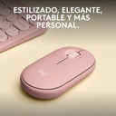 Mouse Inalámbrico Bluetooth Logitech Pebble 2 M350s Óptico 4000DPI Rosado