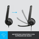 Audífonos Tipo Headset Logitech H390 USB-C con Micrófono Negro Media Noche