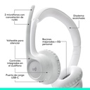 Audífonos Tipo Headset Logitech Zone 300 Inalámbricos con Micrófono Blanco